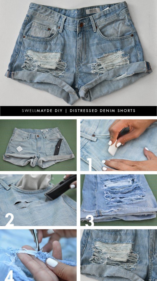 DIY Transformação Shorts desgaste