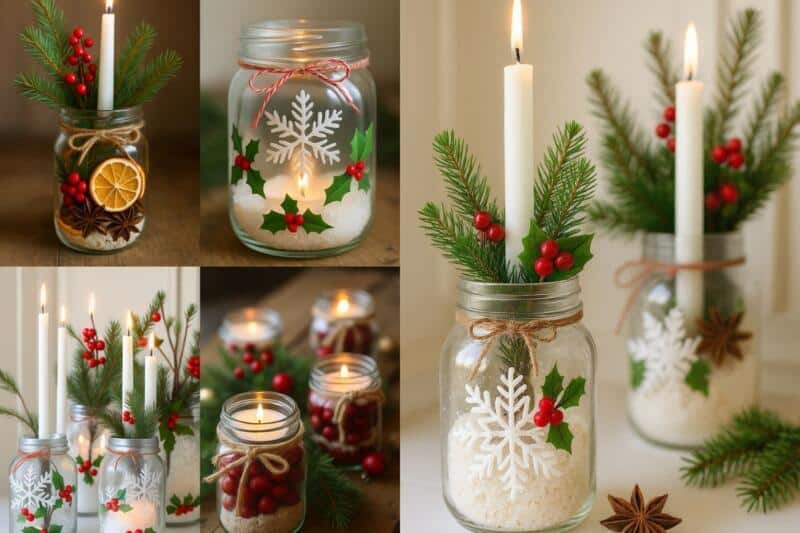 Lâmpadas de Natal com Frascos: Ideias Criativas Para Iluminar a Época com Artesanato Único e Encantador Lampadas de Natal com Frascos