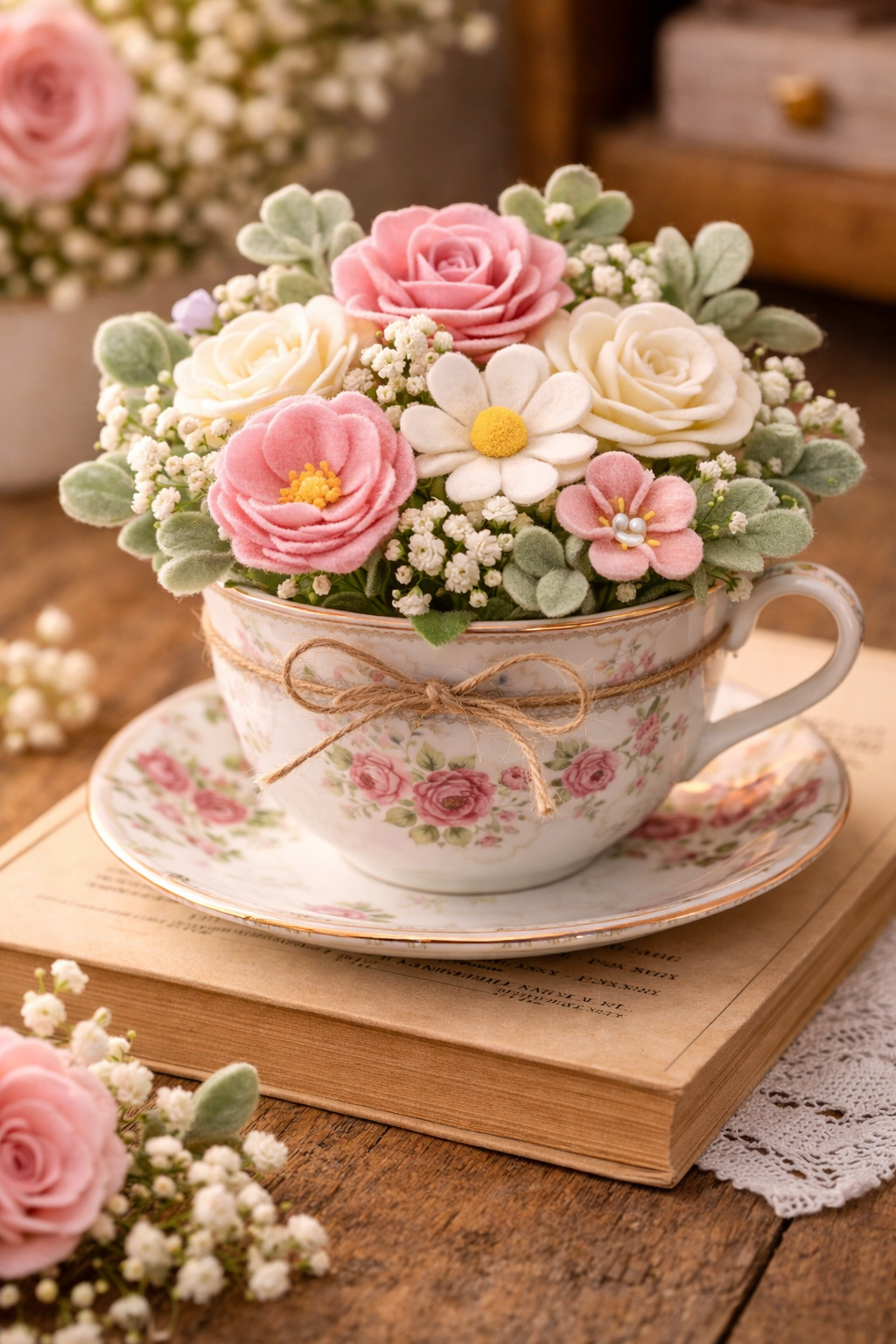 Arranjo de Flores de Feltro para o Dia das Mães com Charme Arranjo de Flores de Feltro para o Dia das Mães com Charme arranjo de flores de feltro para o dia das maes 2