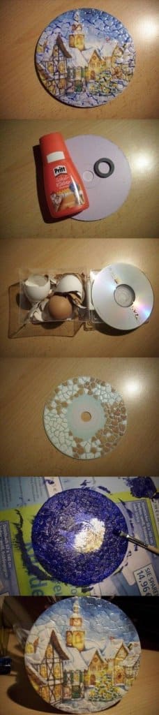 artesanato de natal feito com cds reciclados 4