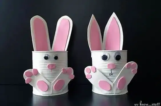 Artesanato de Páscoa: Criativo com Latas Recicladas artesanato de pascoa latas 1