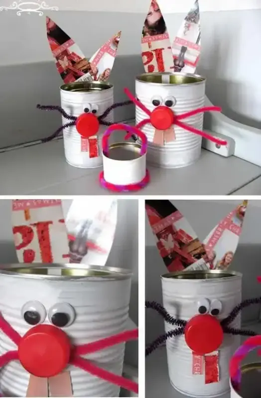 Artesanato de Páscoa: Criativo com Latas Recicladas artesanato de pascoa latas 3 scaled