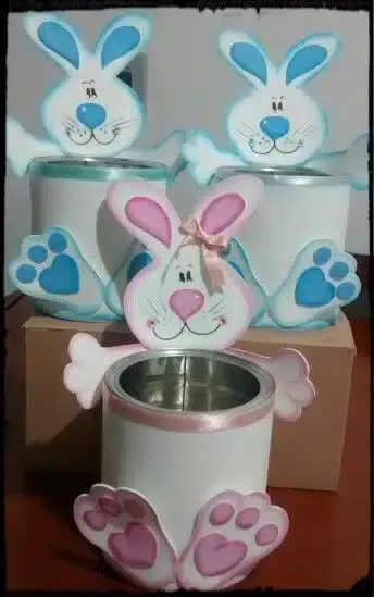 Artesanato de Páscoa: Criativo com Latas Recicladas artesanato de pascoa latas 4