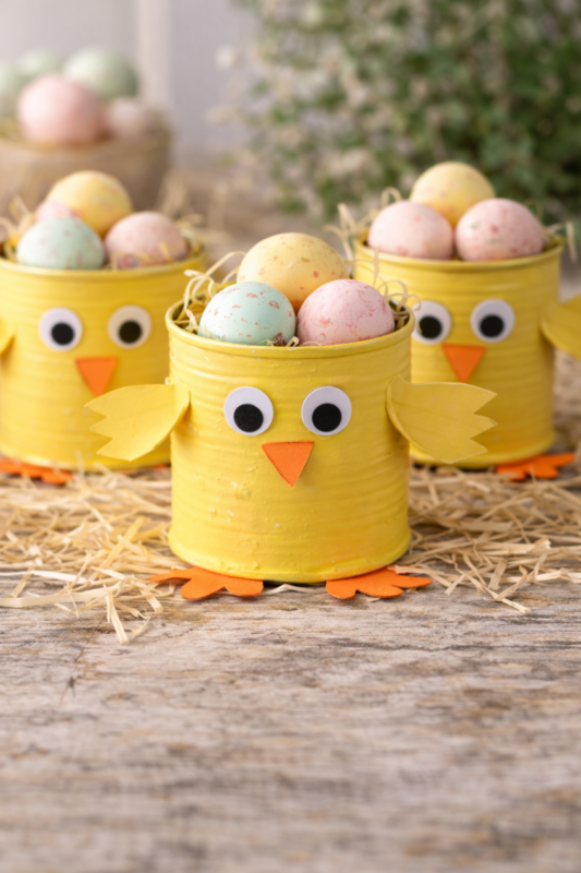 Artesanato de Páscoa: Criativo com Latas Recicladas artesanato de pascoa latas 5 scaled