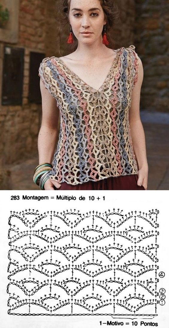 blusa de crochet com graficos 1