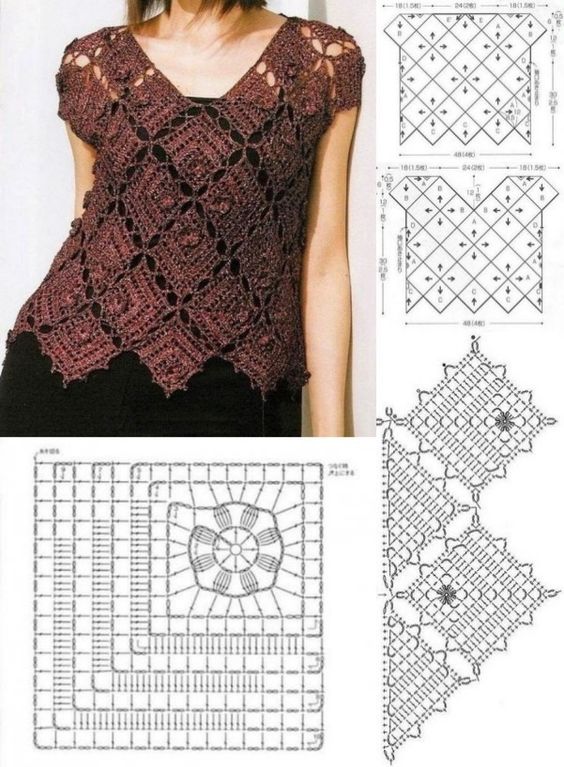 blusa de crochet com graficos 2