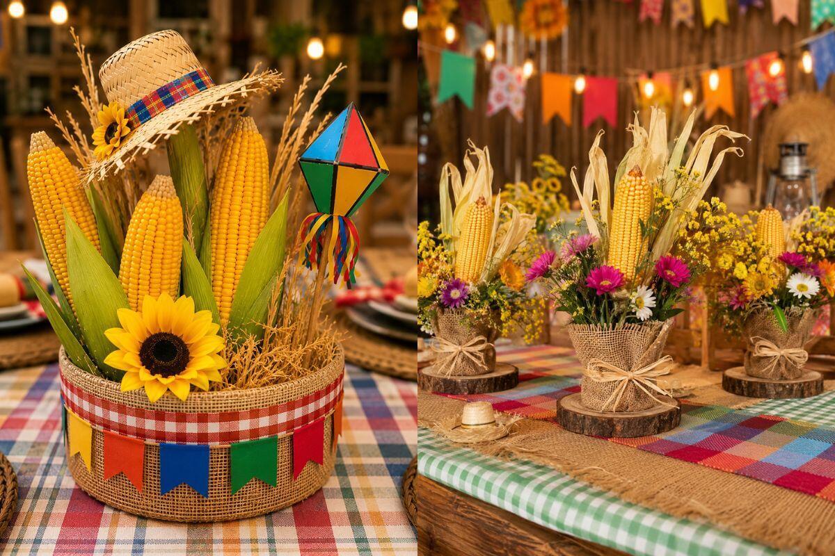 Centros de mesa para Festa Junina com milho Ideas Centros de mesa para Festa Junina com milho Ideas centros de mesa para festa junina com milho ideas