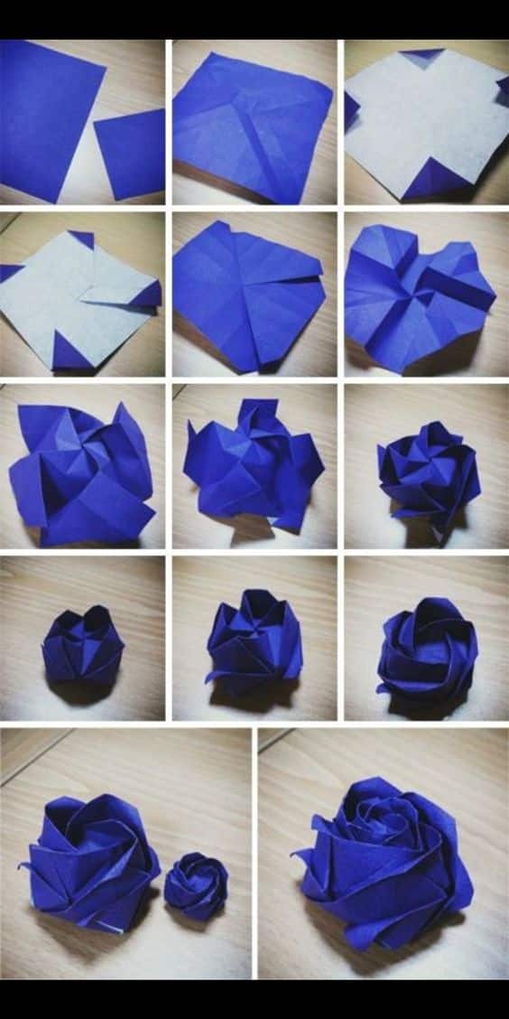 como fazer flores de origami 10