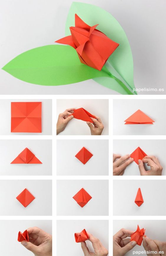 como fazer flores de origami 14