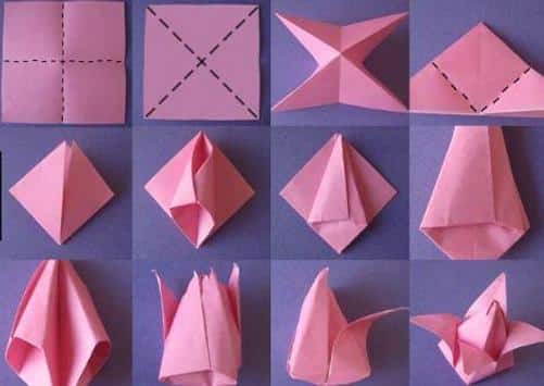 como fazer flores de origami 6