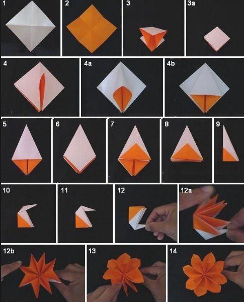 como fazer flores de origami