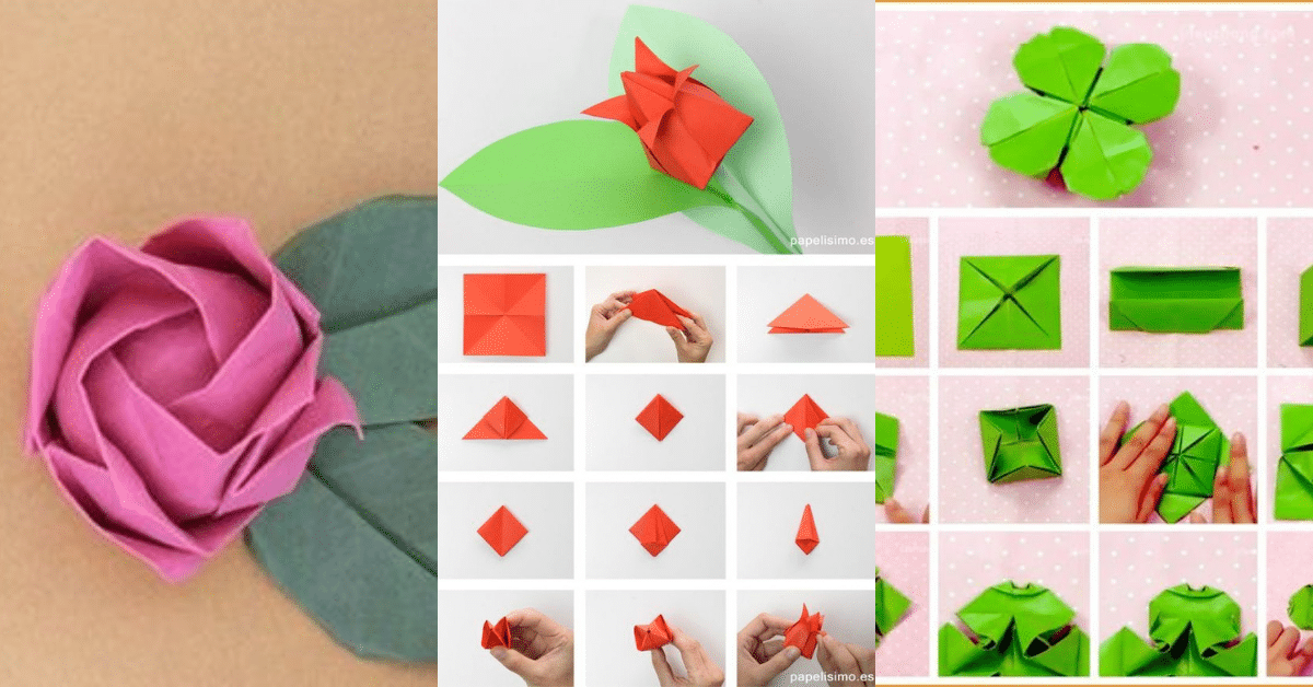 como fazer flores de origami
