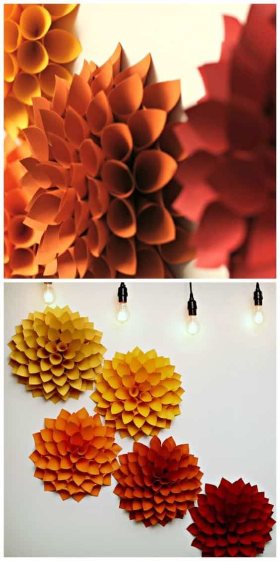como fazer ideias de flores feitas com cones de papel 2
