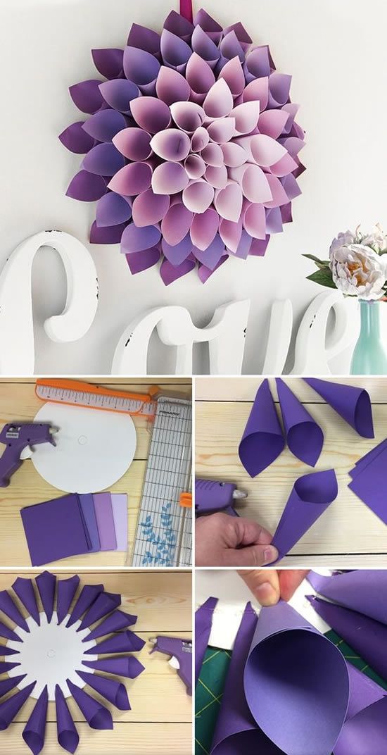 como fazer ideias de flores feitas com cones de papel 3