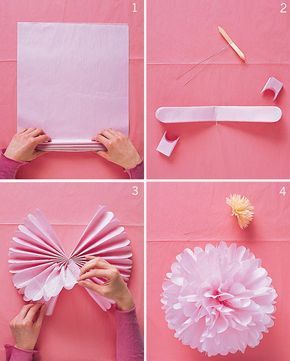 como fazer pompons de papel