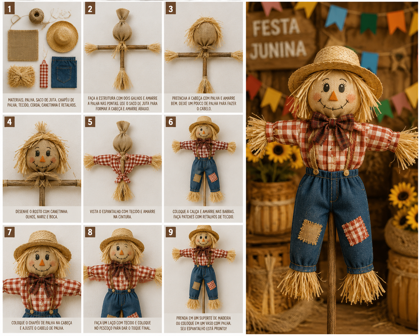 Como fazer um espantalho para a decoração de Festa Junina Como fazer um espantalho para a decoração de Festa Junina como fazer um espantalho para a decoracao de festa junina 4