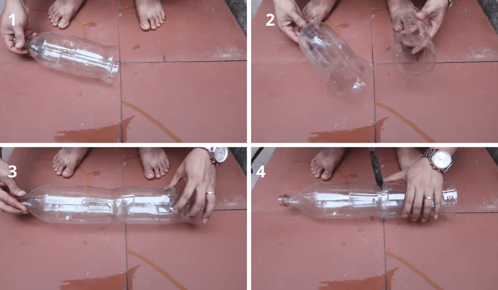 como fazer um jardim vertical com garrafas plasticas 2