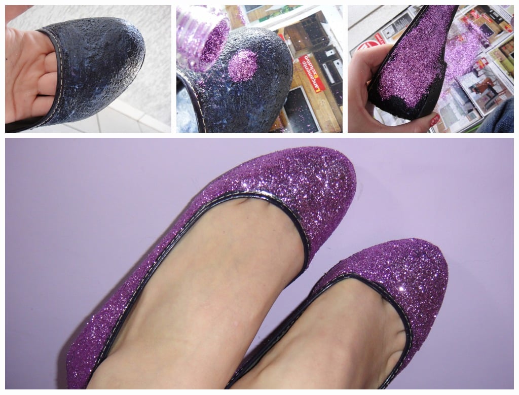 customizar sapatos glitter