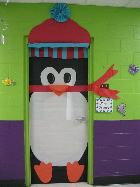 decoraçao porta natal pinguim