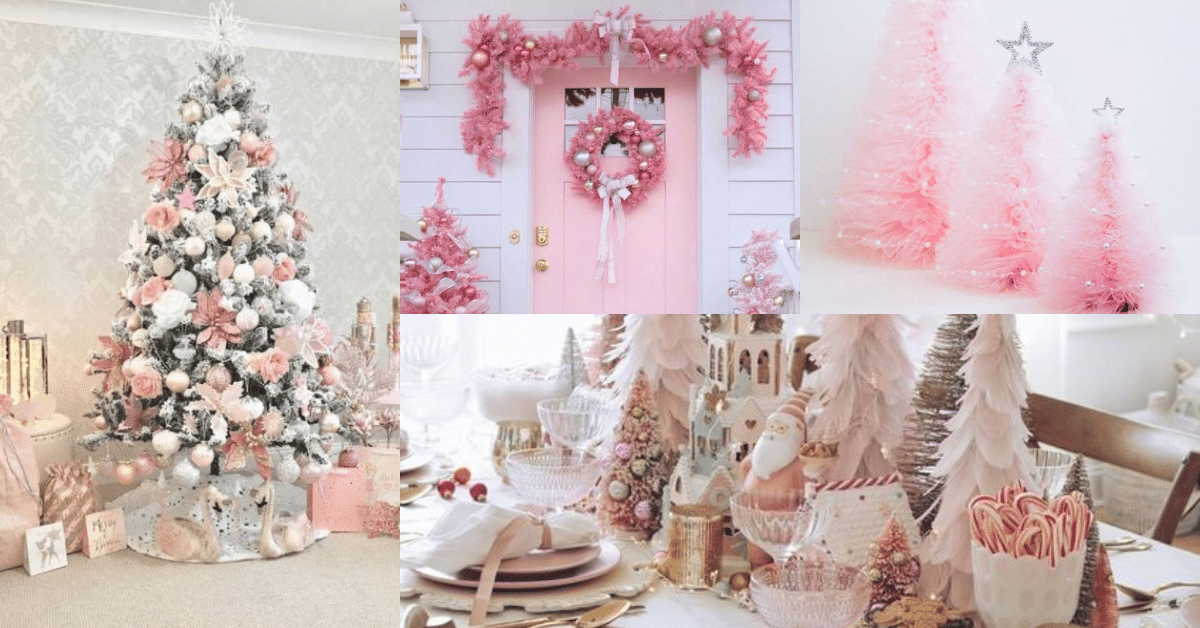 decoracao de natal rosa