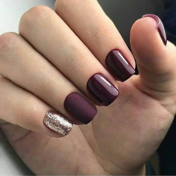 decoracao de unhas cor de vinho