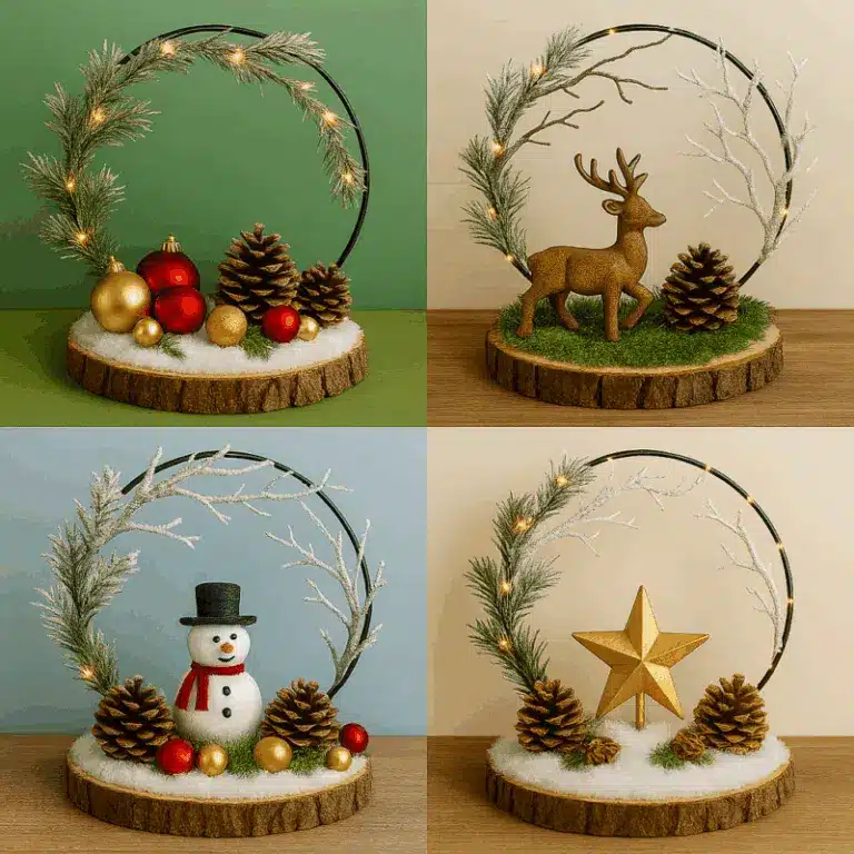 Decorações de Natal "Faça Você Mesmo": Troncos de Madeira Originais decoracoes de natal troncos de madeira originais