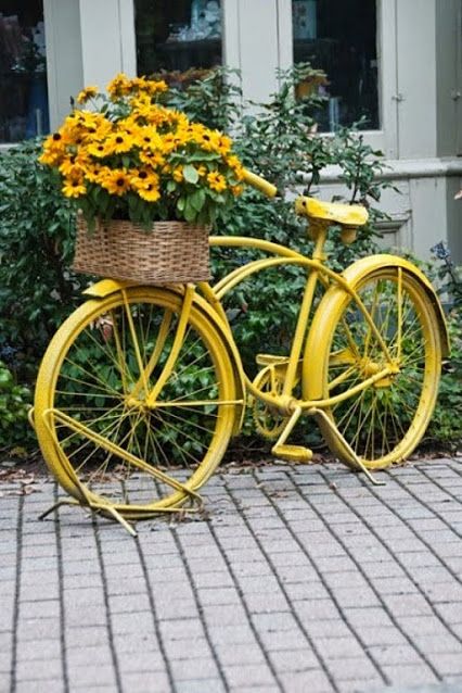 decoraçao de jardim bicicleta floreira