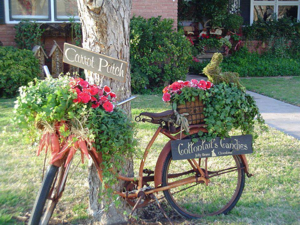 decoraçao de jardim bicicleta