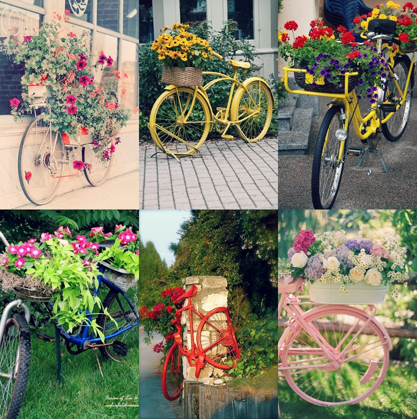 decoraçao de jardim com bicicletas 1