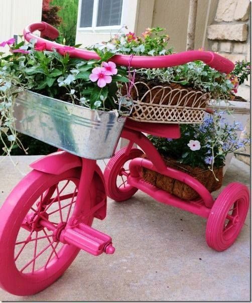 decoraçao original de jardim bicicleta 2