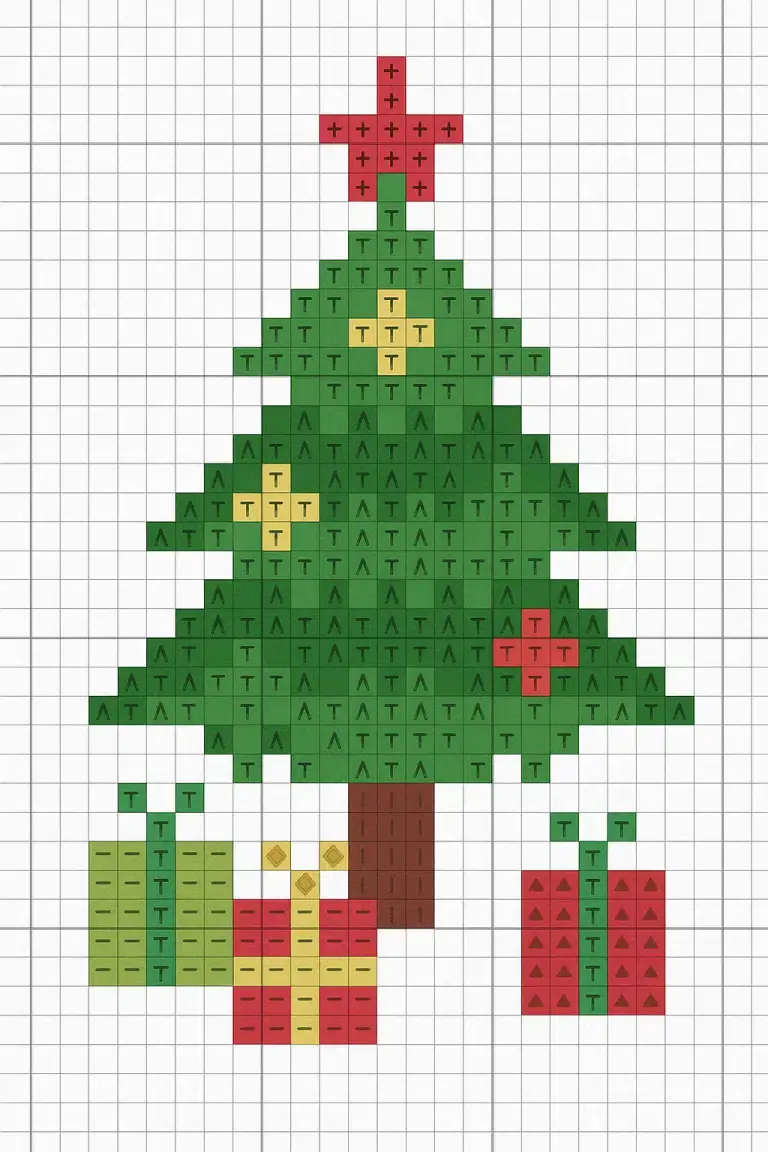 Diagramas de Árvore de Natal em Ponto Cruz: Padrões, Técnicas e Inspiração para uma Decoração Bordada diagramas de arvore de natal em ponto cruz 4