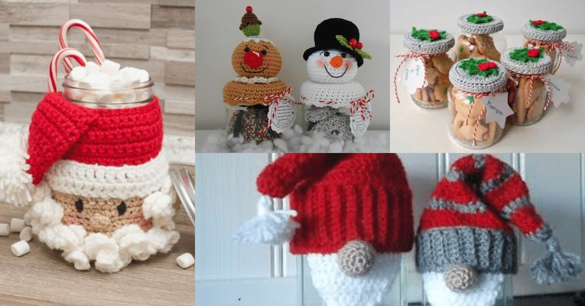 Ideias Maravilhosas De Frascos De Vidro Decorados Para O Natal Com Crochê