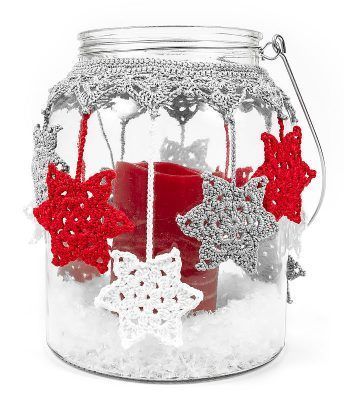 frascos de vidro decorados natal com croche 5