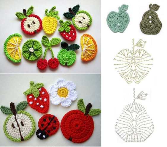 frutas em croche graficos 6