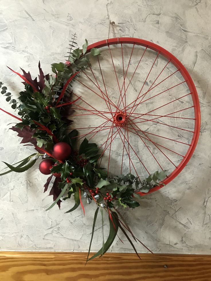 guirlandas de natal com rodas de bicicleta 9