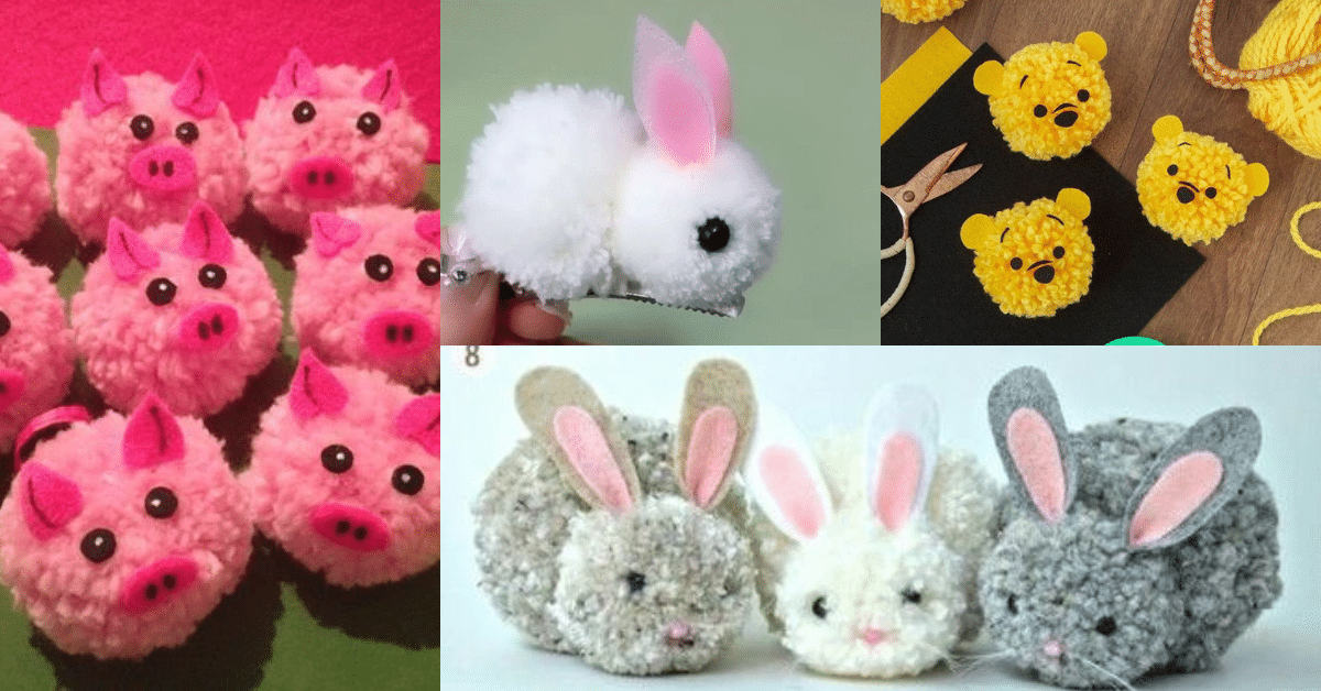 ideias animais feitos com pompons