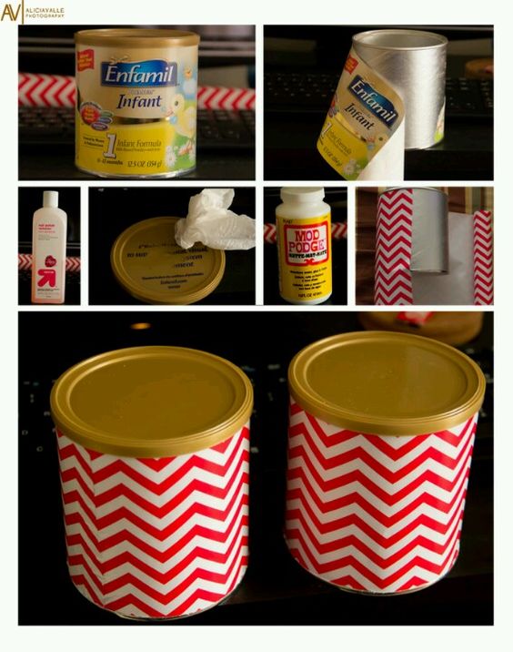 ideias artesanato com lata de leite pintada 1