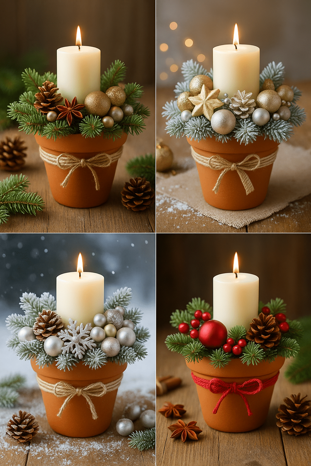 ideias de arranjo de velas para o natal 5