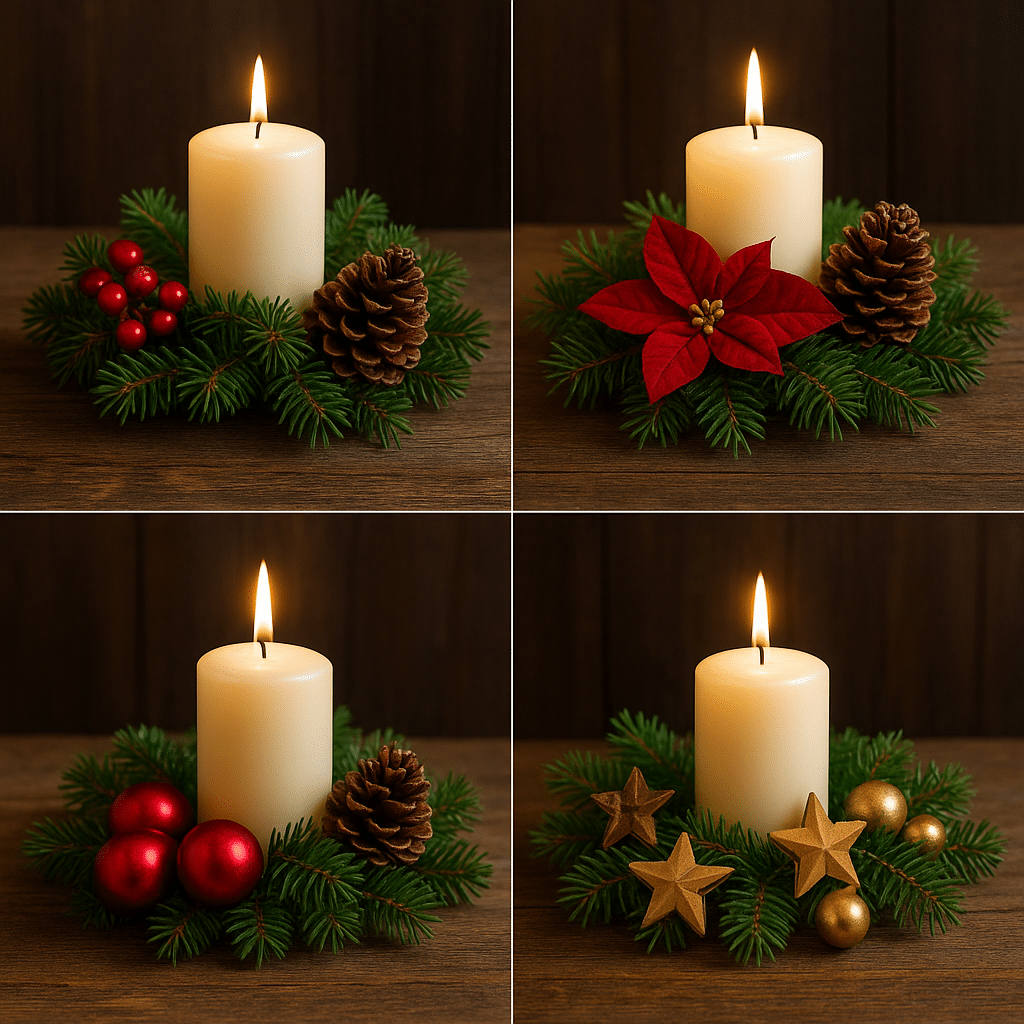 ideias de arranjo de velas para o natal 8