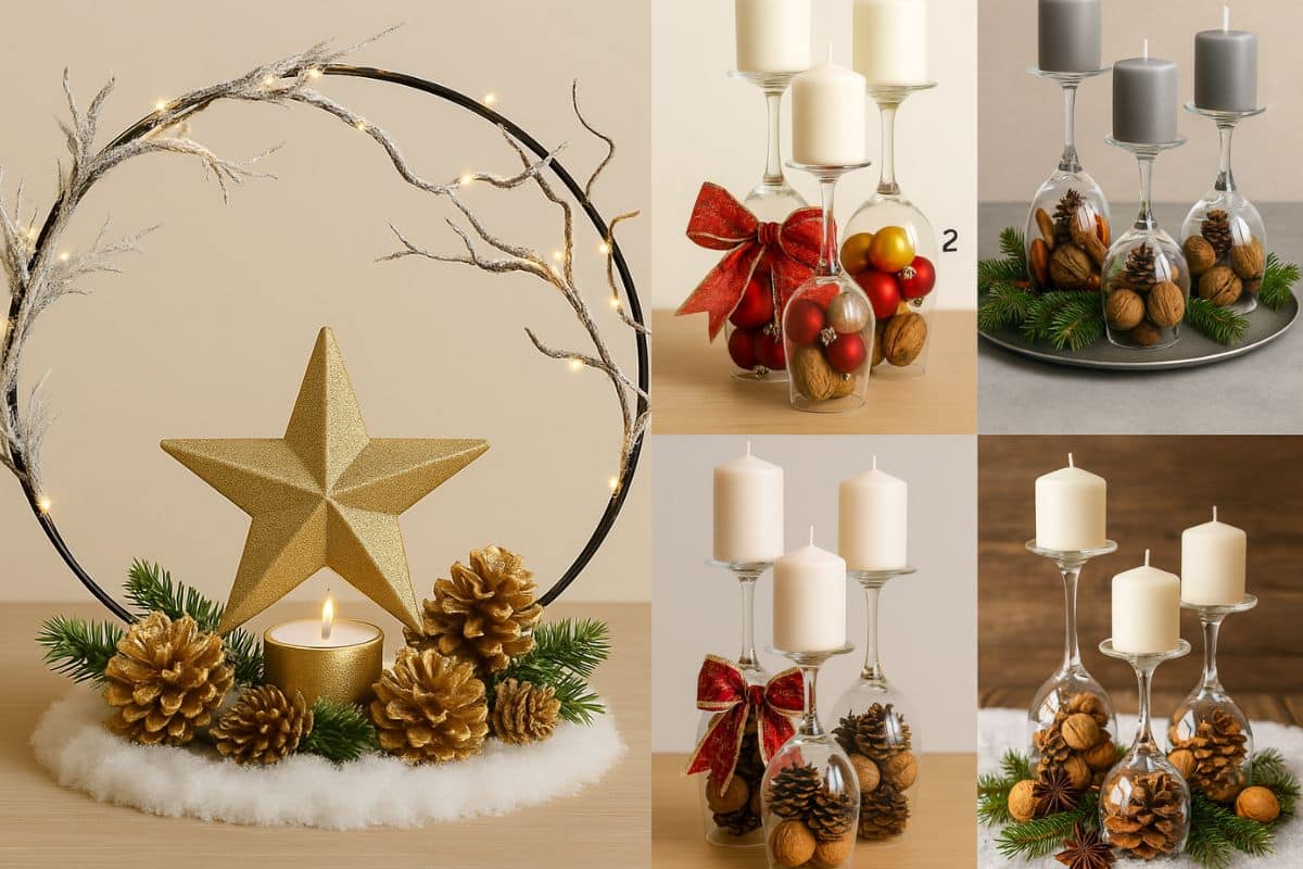 ideias de arranjo de velas para o natal