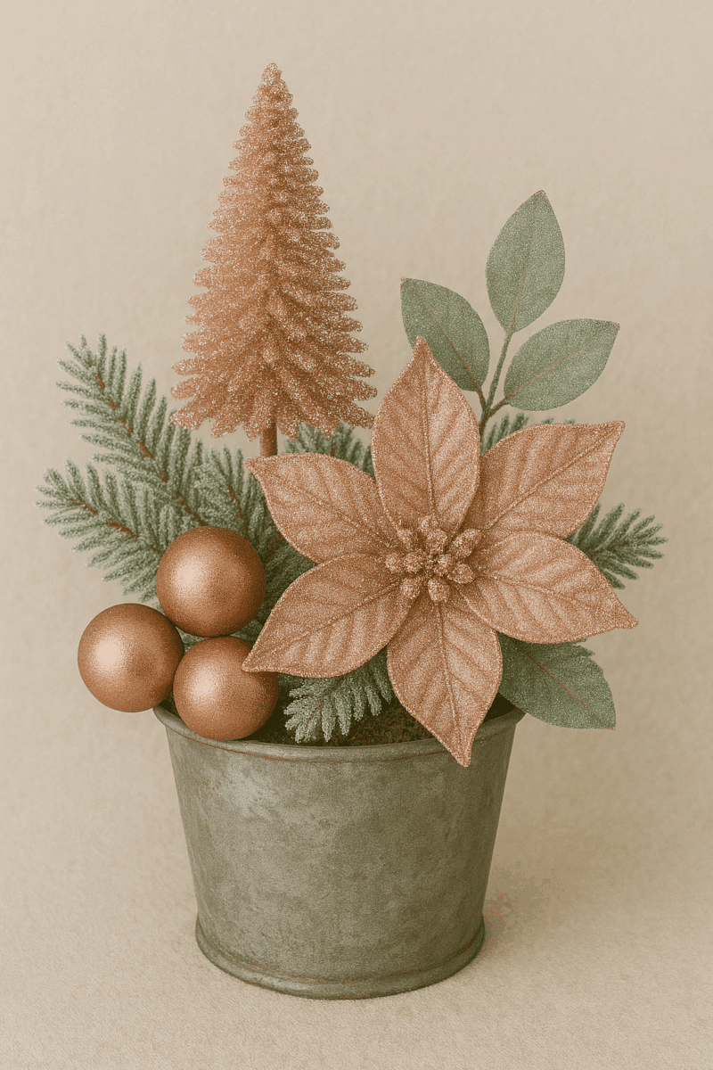 ideias de arranjos de natal cor de rosa 6