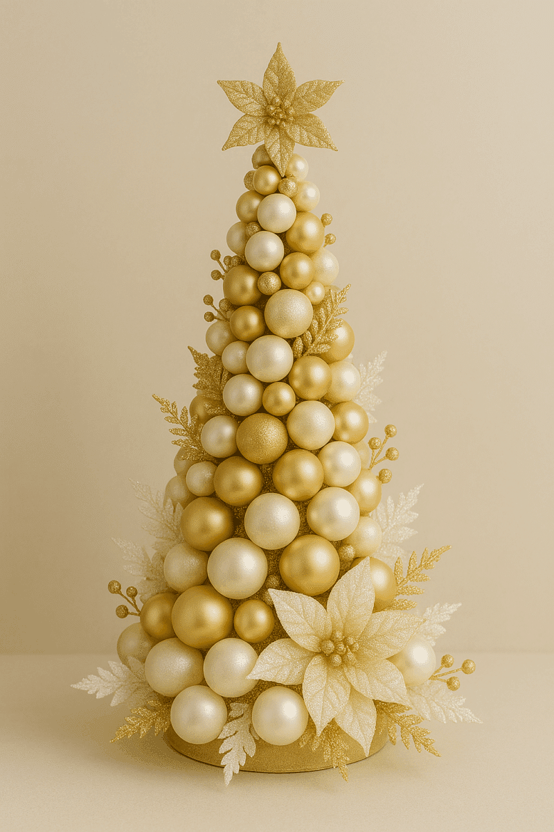 ideias de arranjos de natal dourados 2