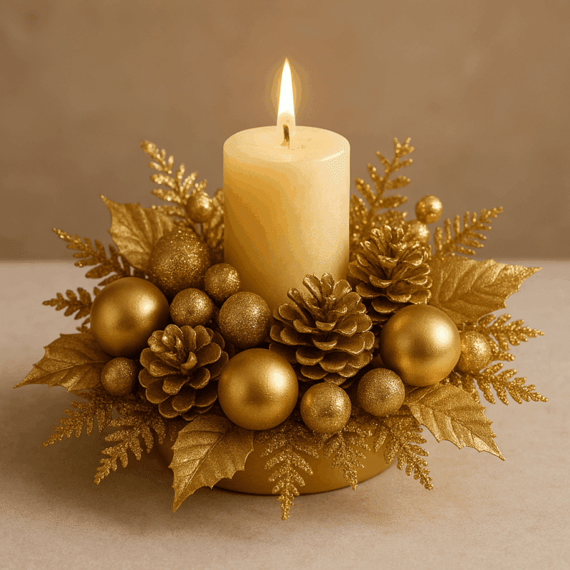 ideias de arranjos de natal dourados 7