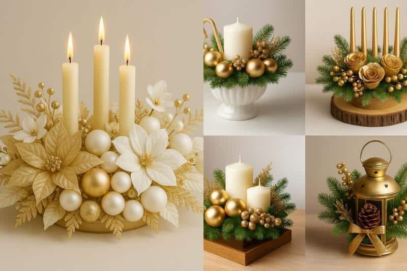 Ideias de Arranjos de Natal Dourados: Elegância, Brilho e Inspiração Para Um Natal Memorável ideias de arranjos de natal dourados