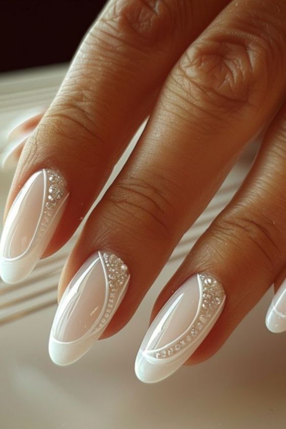 ideias de unhas brancas para o reveillon 4