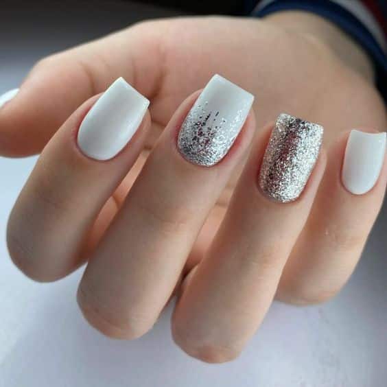 ideias de unhas brancas para o reveillon 5