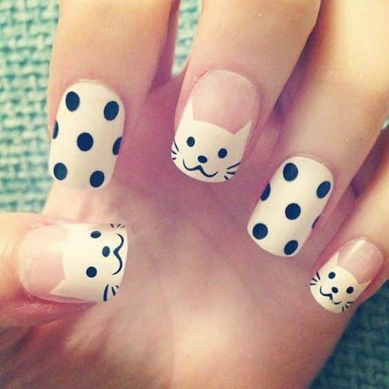 ideias de unhas com gatinhos