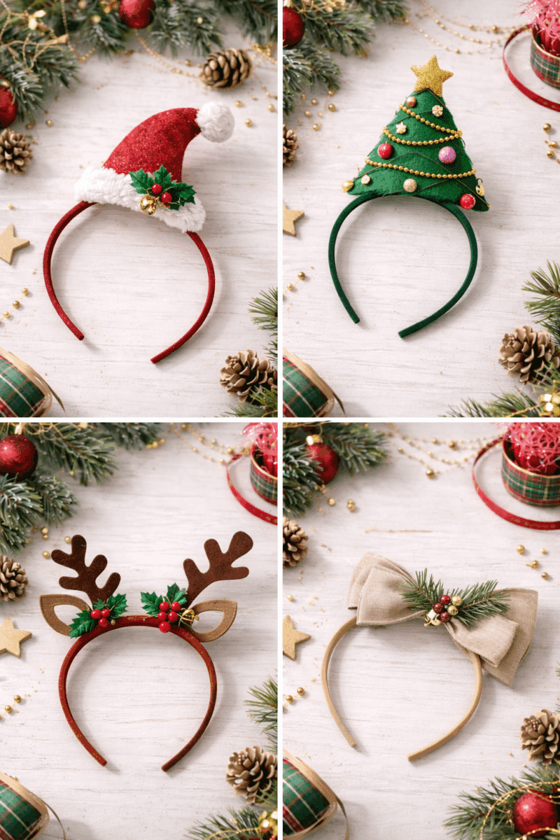 ideias divertidas de tiaras de natal que pode fazer em casa 2