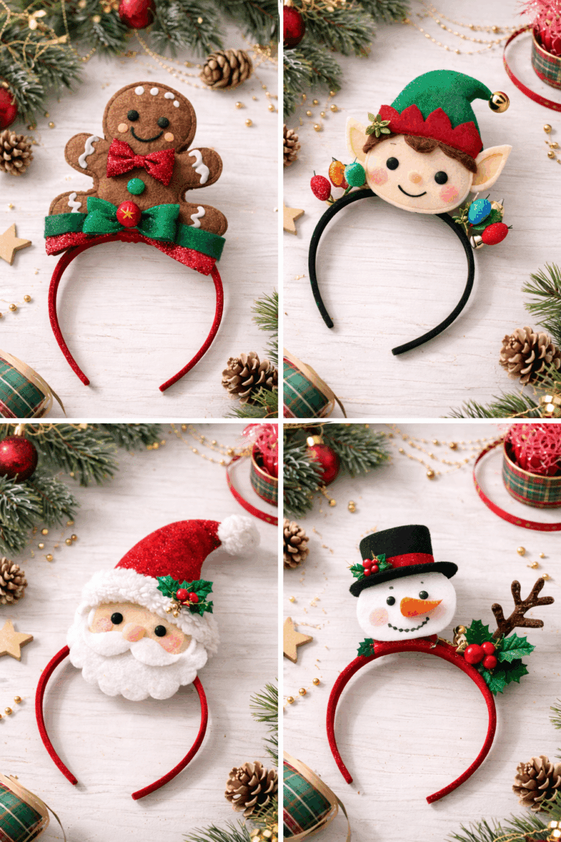 ideias divertidas de tiaras de natal que pode fazer em casa 3