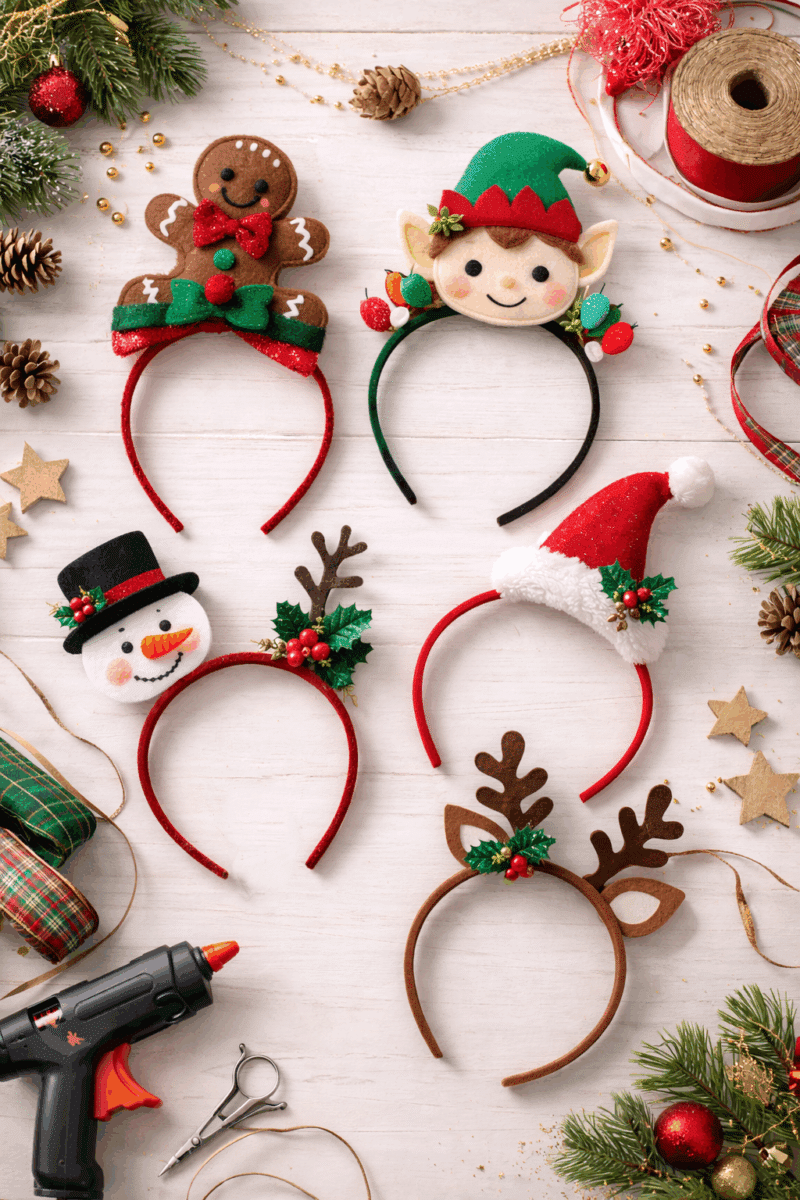 ideias divertidas de tiaras de natal que pode fazer em casa 5